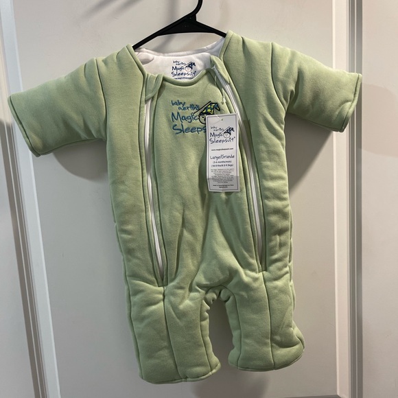 Baby Magic Sleepsuit One-Piece in Light Green - Cozy Footed Infant Romper